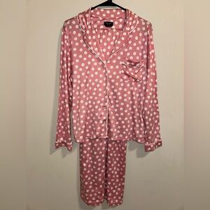 Kate Spade Pink and White Polka Dot Pajama Set